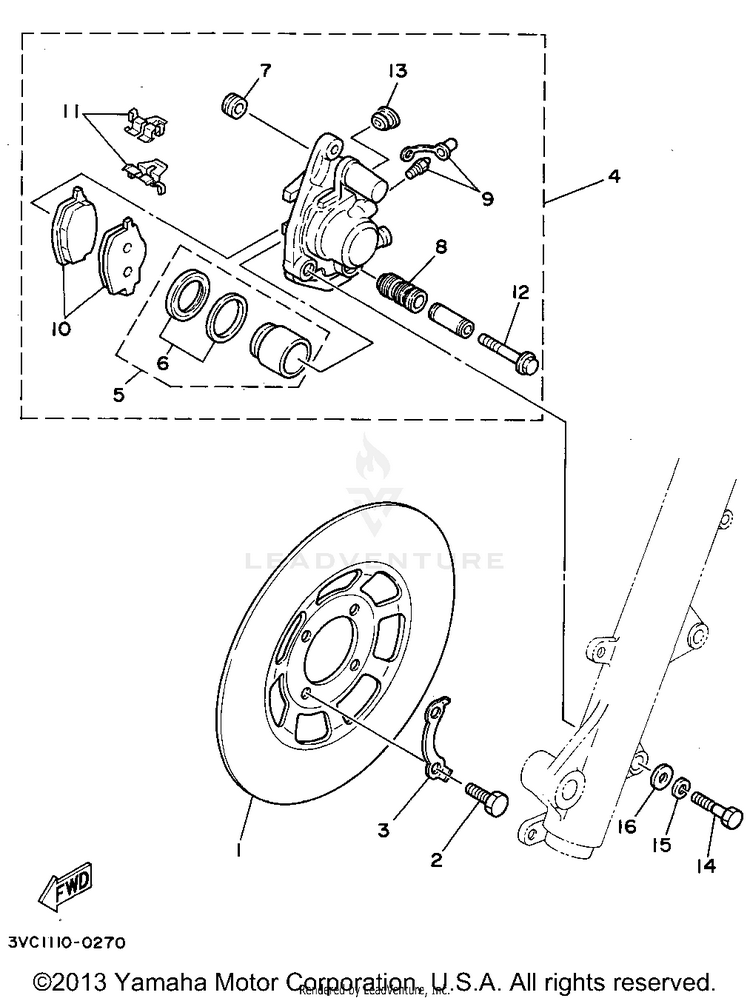 Front Brake Caliper Schematic