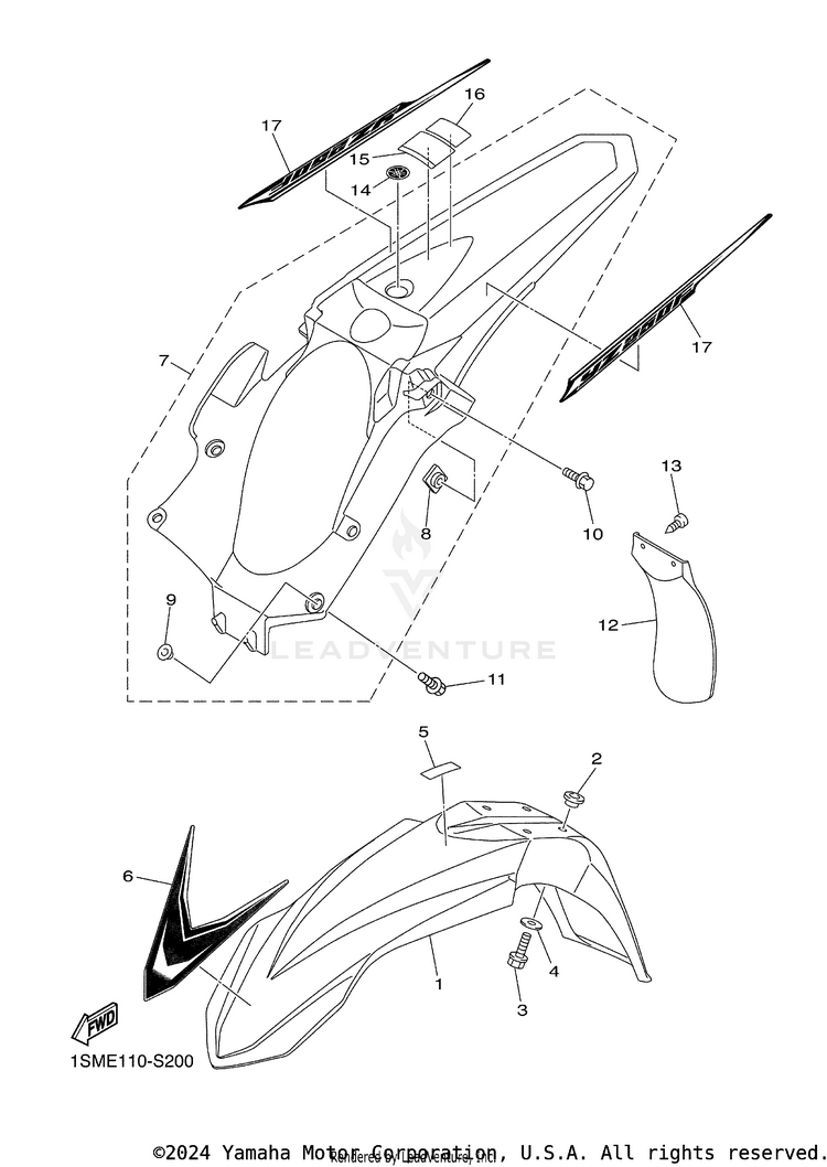 Fender YZ250F - YZ250FHL - 2017 Schematic