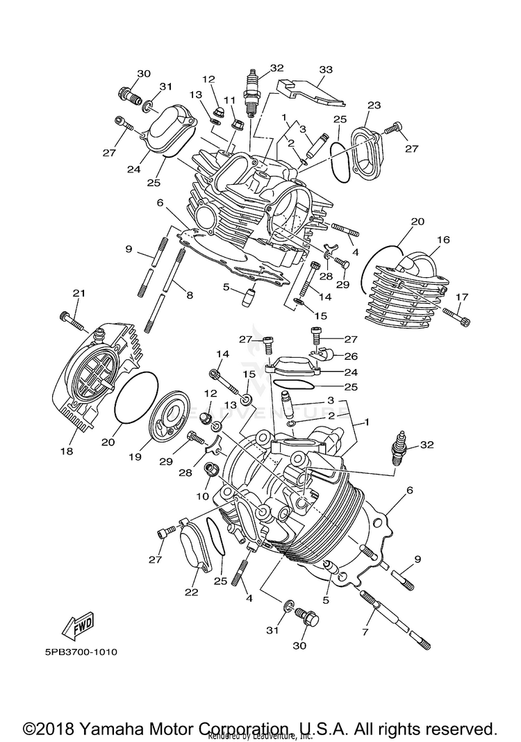 Cylinder Head V STAR 1100 SILVERADO - XVS11ATXCB - 2008 Schematic