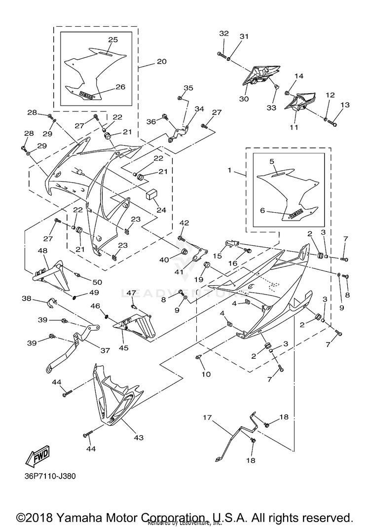 Cowling 2 FZ6R - FZ6RZCB - 2010 Schematic