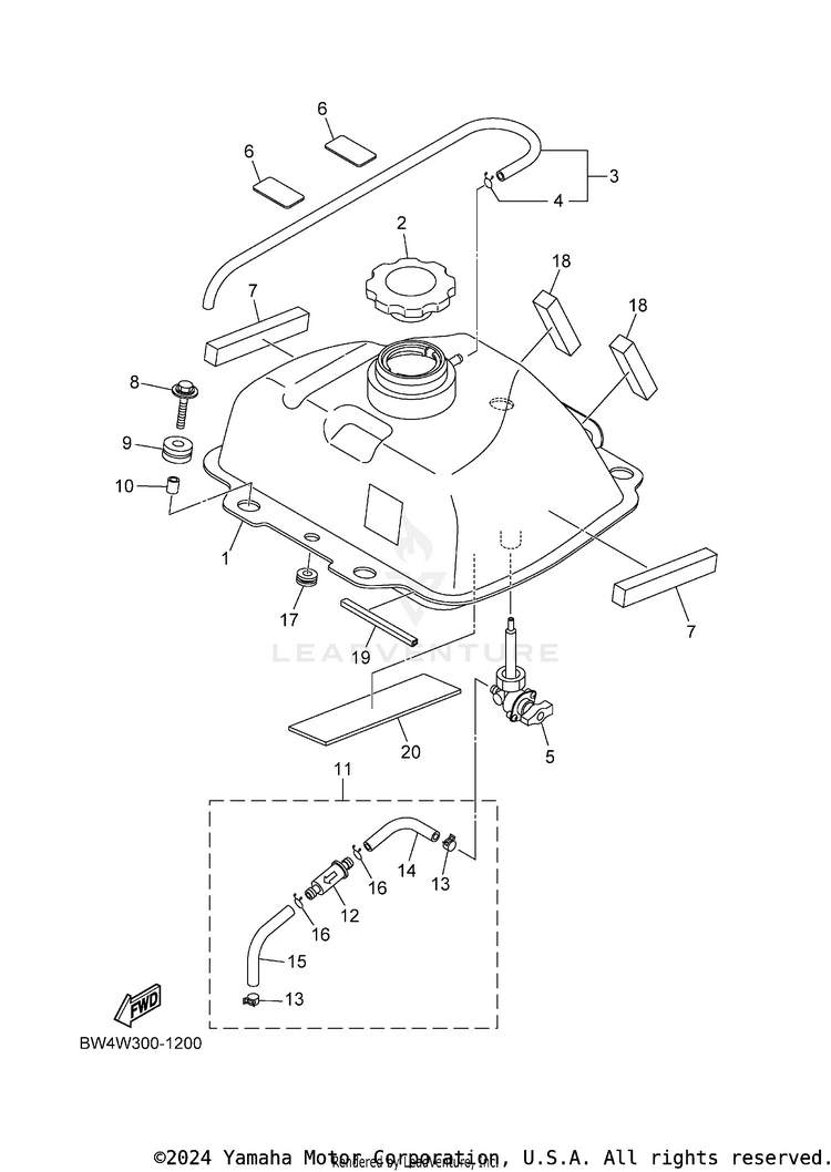 Fuel Tank YFZ50 - YFZ05YYXTG - 2026 Schematic