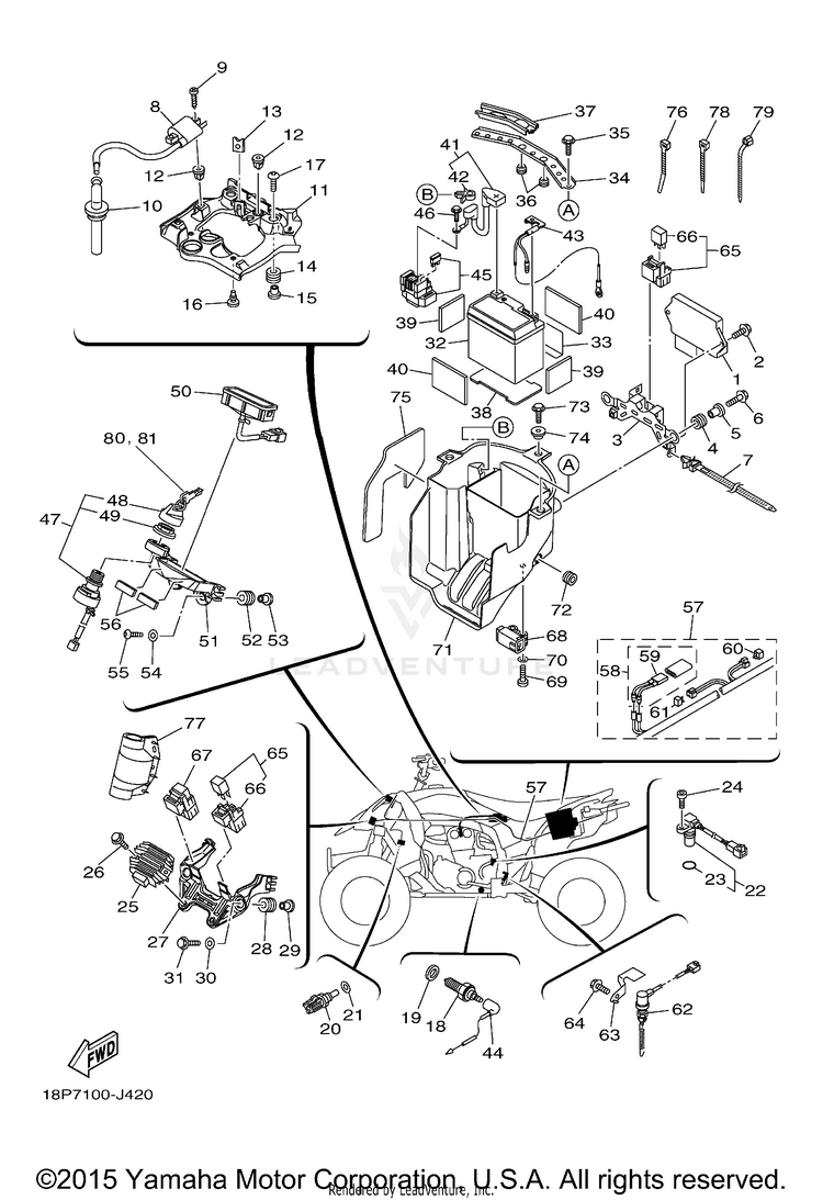 Electrical 1 YFZ450X - YFZ450XAL - 2011 Schematic