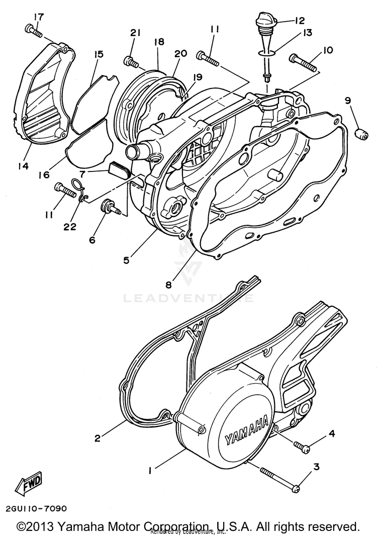 Crankcase Cover 1 BANSHEE - YFZ350H - 1996 Schematic