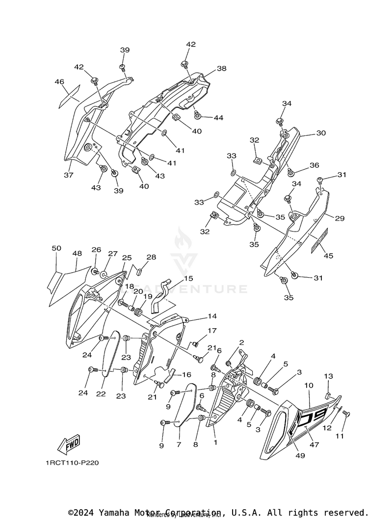 Side Cover FZ09 CA - FZ09FCGY - 2015 Schematic