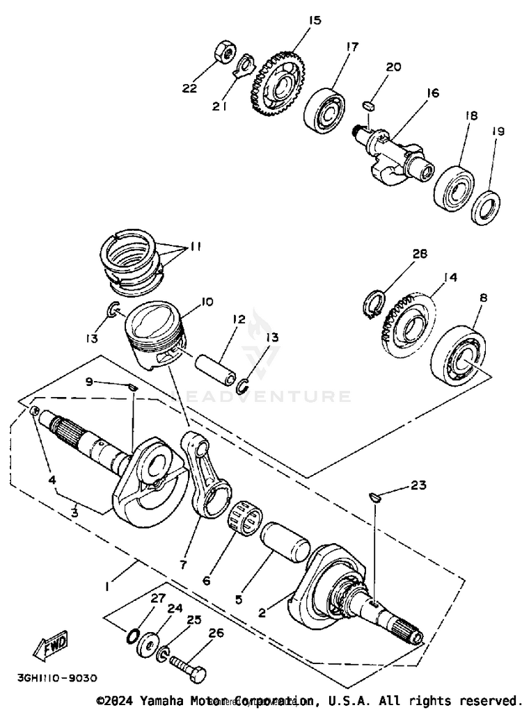 Crankshaft-Piston Schematic