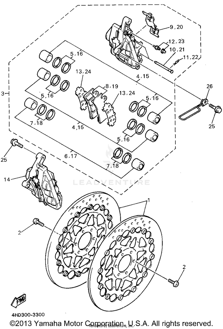 Front Brake Caliper Schematic