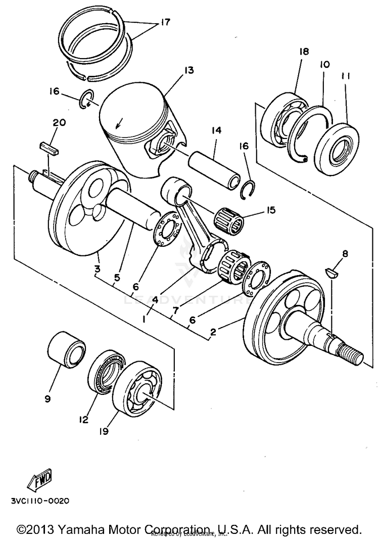 Crankshaft - Piston Schematic