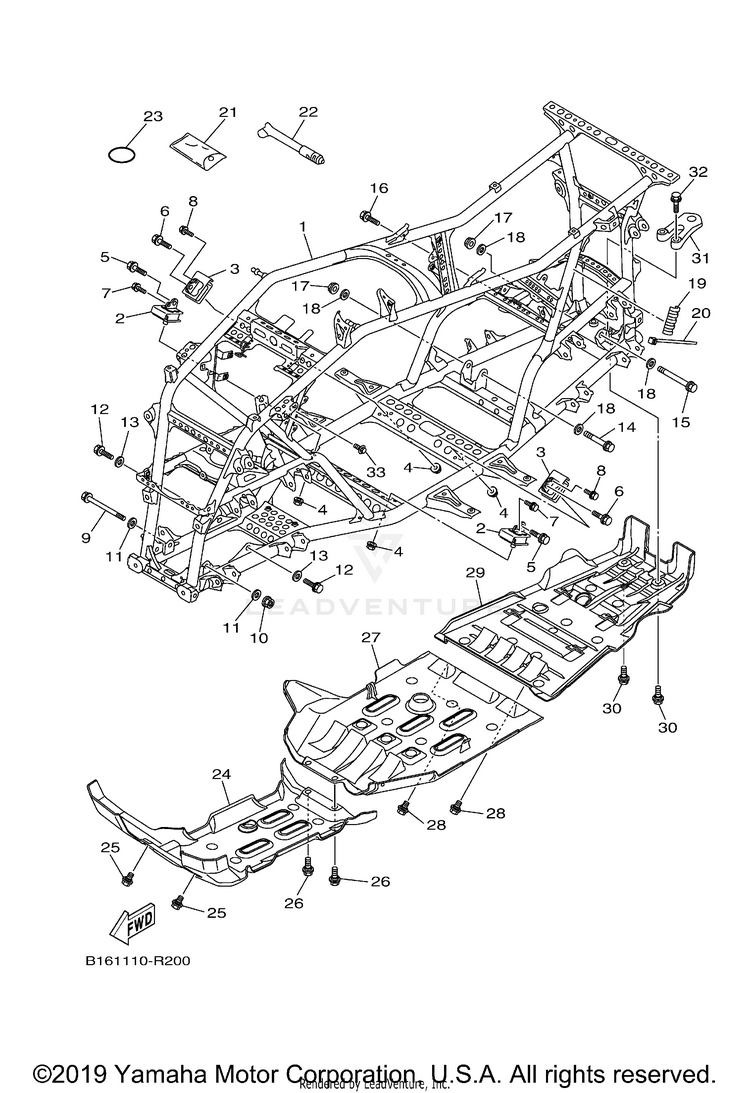 Frame KODIAK 700 - YFM70KDXJG - 2018 Schematic