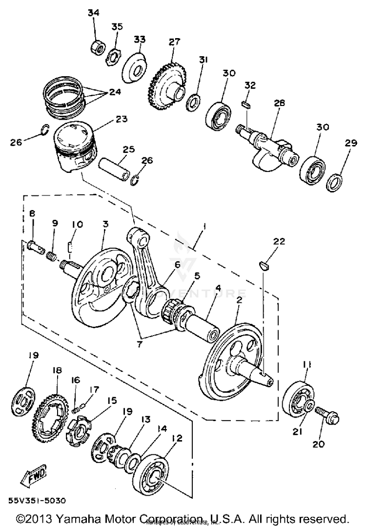 Crankshaft - Piston Schematic