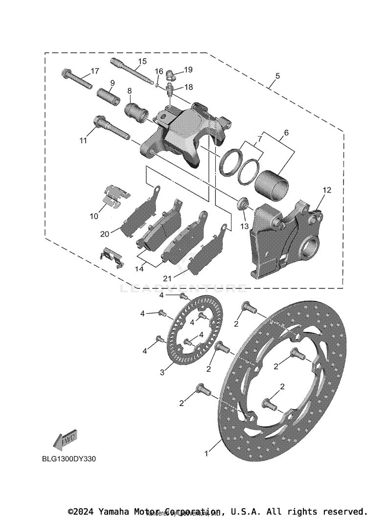 Rear Brake Caliper Schematic