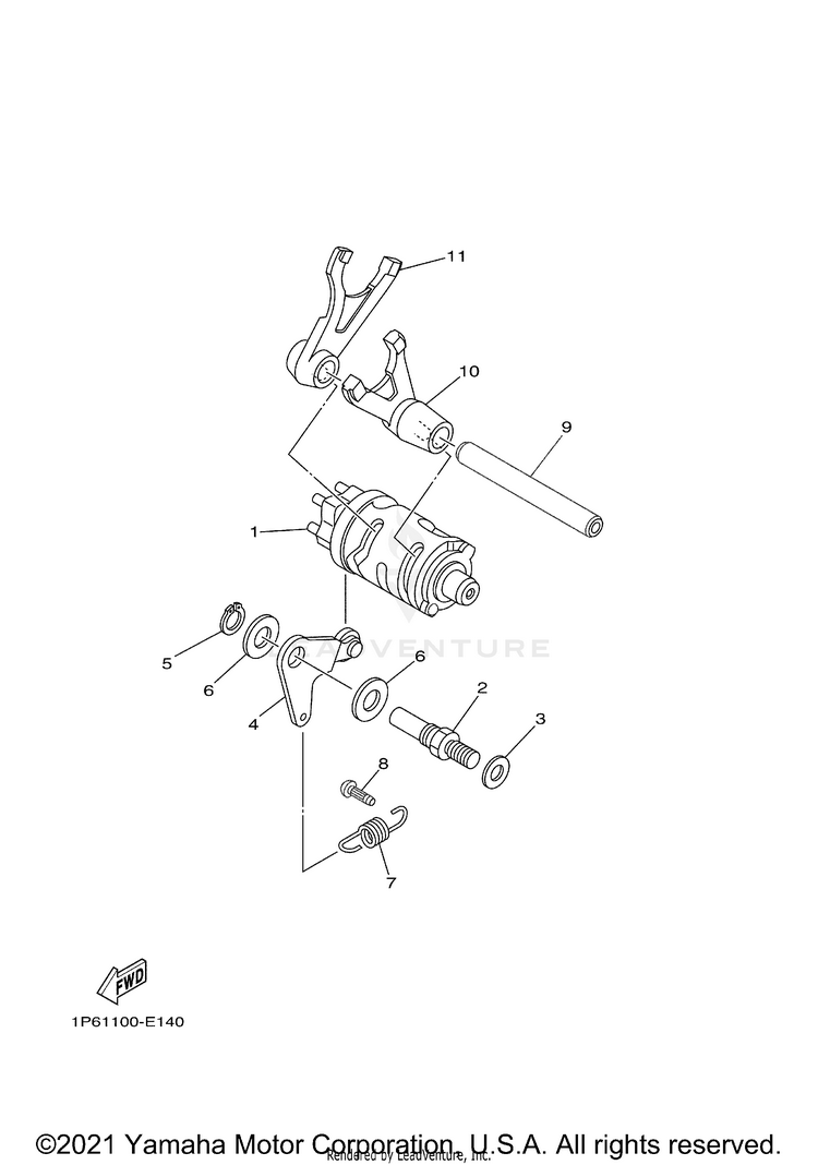 Shift Cam & Fork Schematic