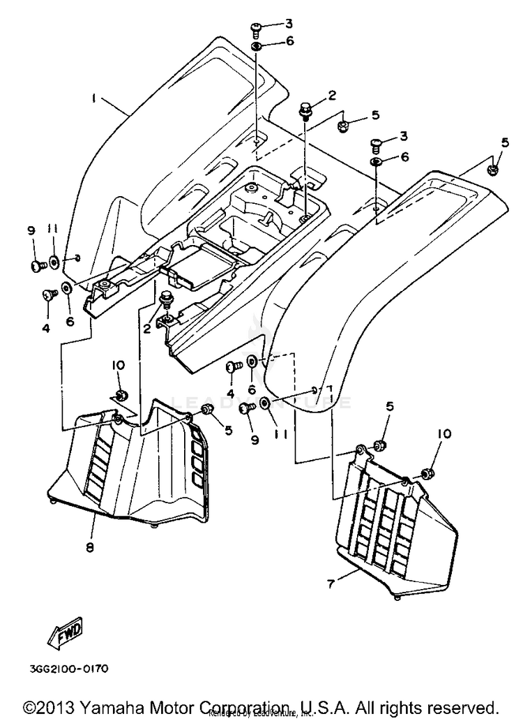 Rear Fender BANSHEE - YFZ350G_MN - 1995 Schematic