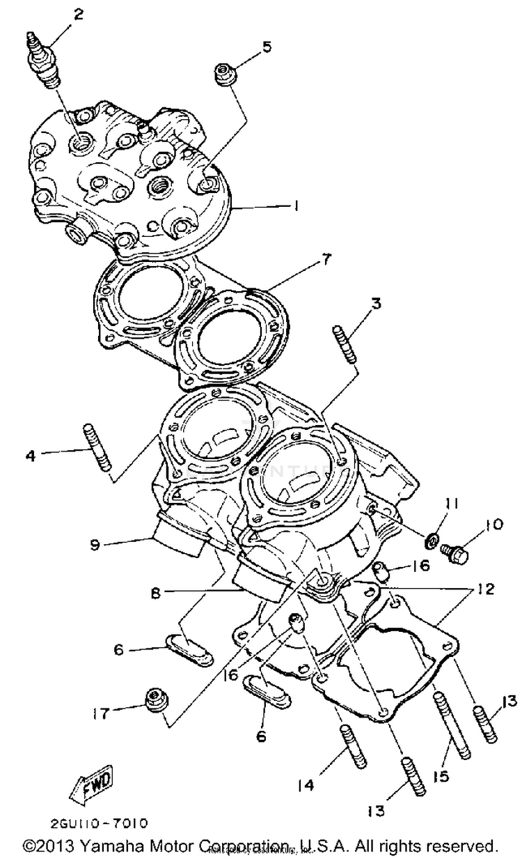 Cylinder BANSHEE - YFZ350D_MN - 1992 Schematic