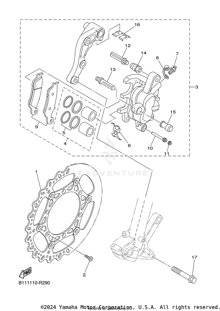 Front Brake Caliper Schematic
