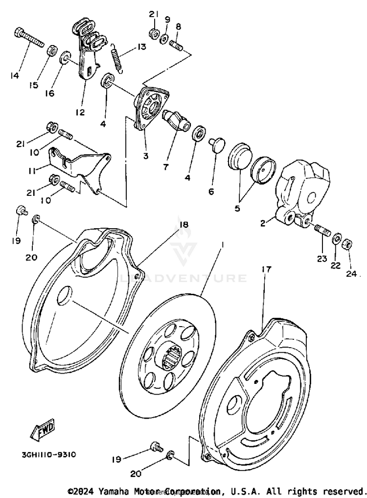 Rear Brake Caliper Schematic