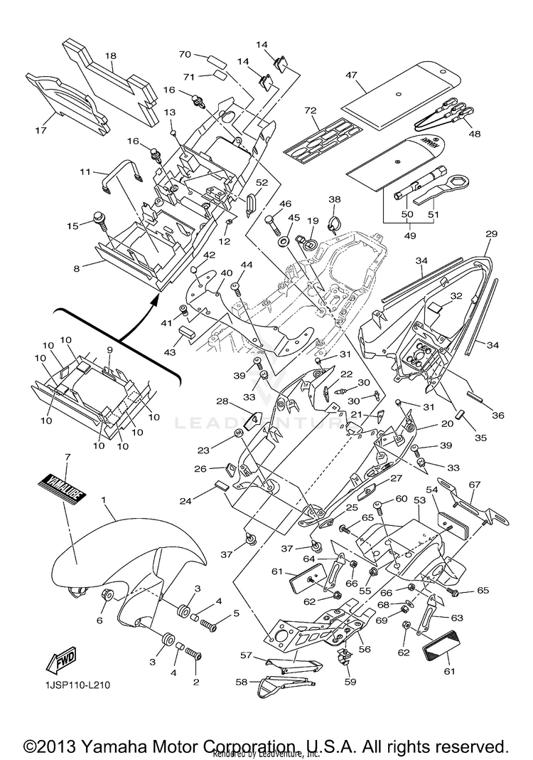 Fender YZFR6 WORLD GP 50TH ANNIVERSARY - YZFR6BCGP - 2012 Schematic