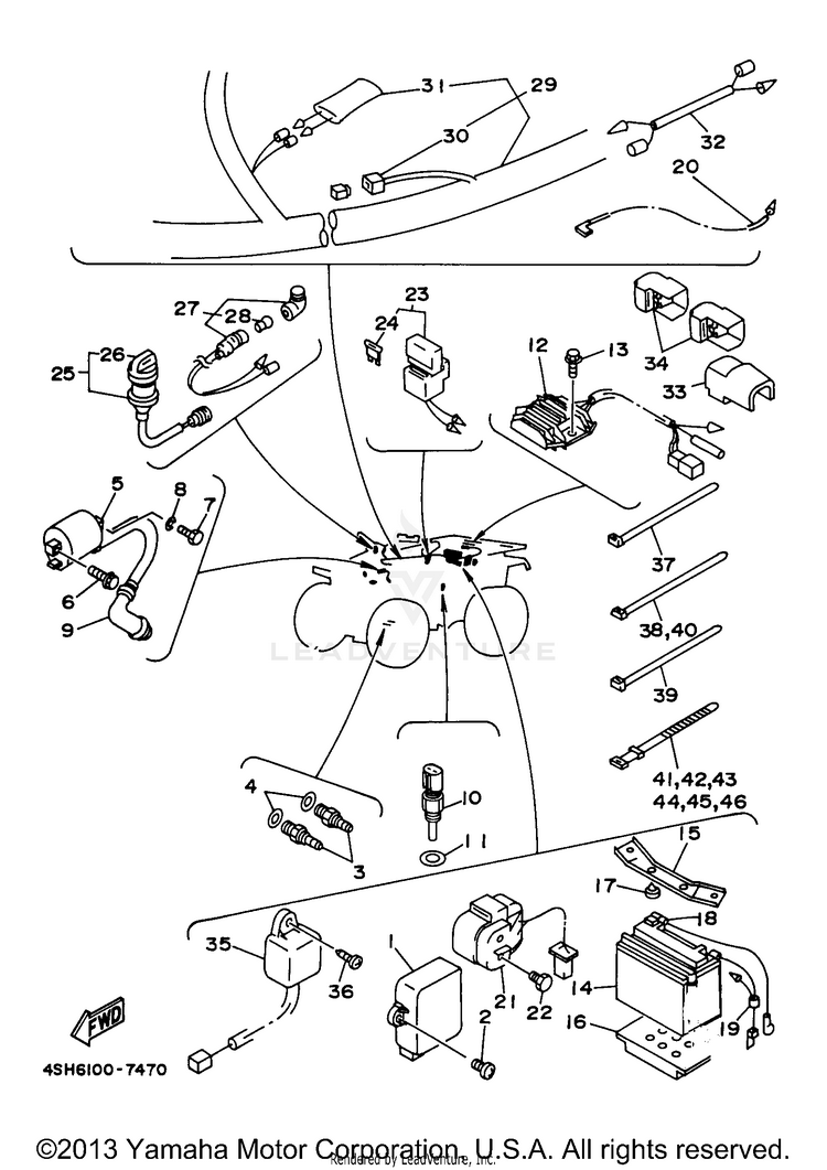 Electrical 1 KODIAK 4WD - YFM400FWJ - 1997 Schematic