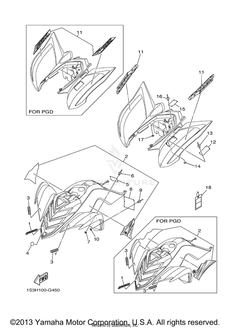 Emblem Label 1 RAPTOR 700 - YFM70RXGY - 2008 Schematic