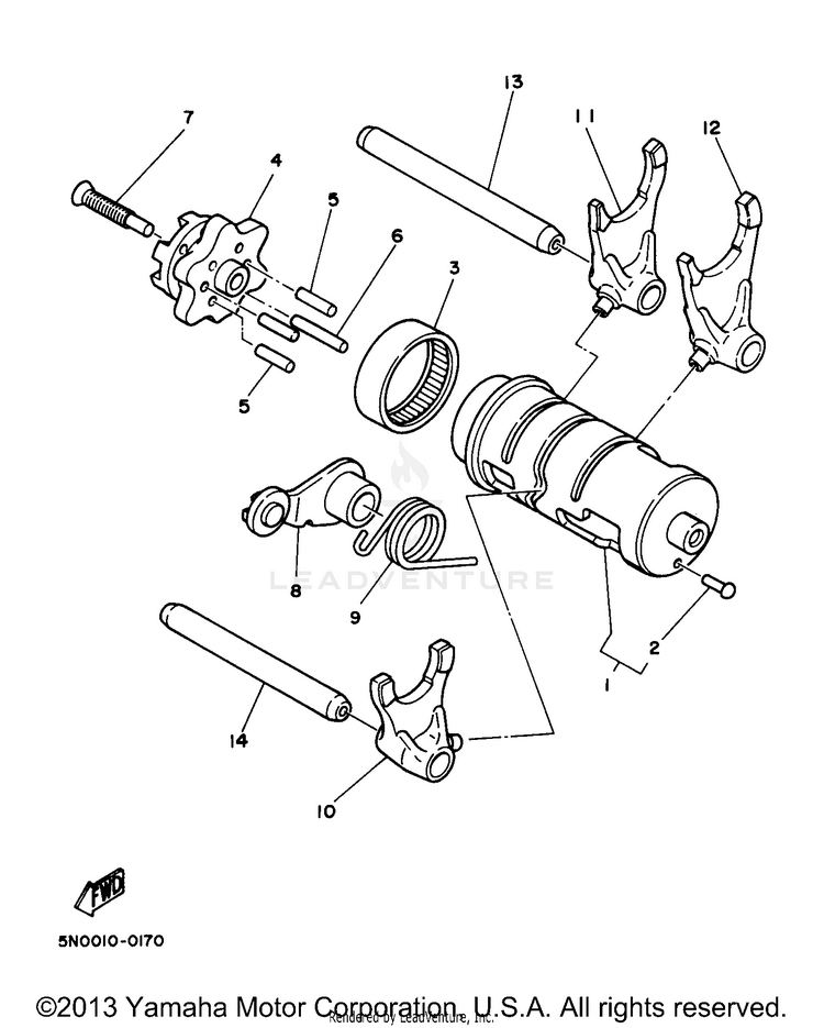 Shift Cam Shift Fork Schematic