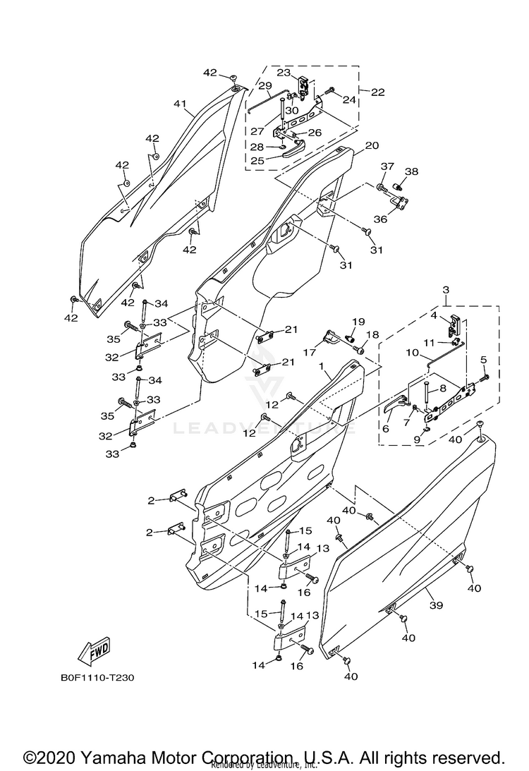 Side Cover 3 YXZ1000R SS SE CAL - YXZ10YCCMW - 2021 Schematic