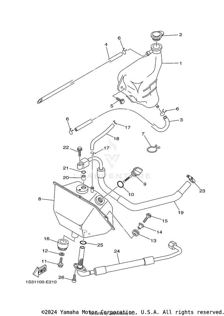 Oil Tank RAPTOR 700 SPECIAL EDITION - YFM70RSEY - 2009 Schematic