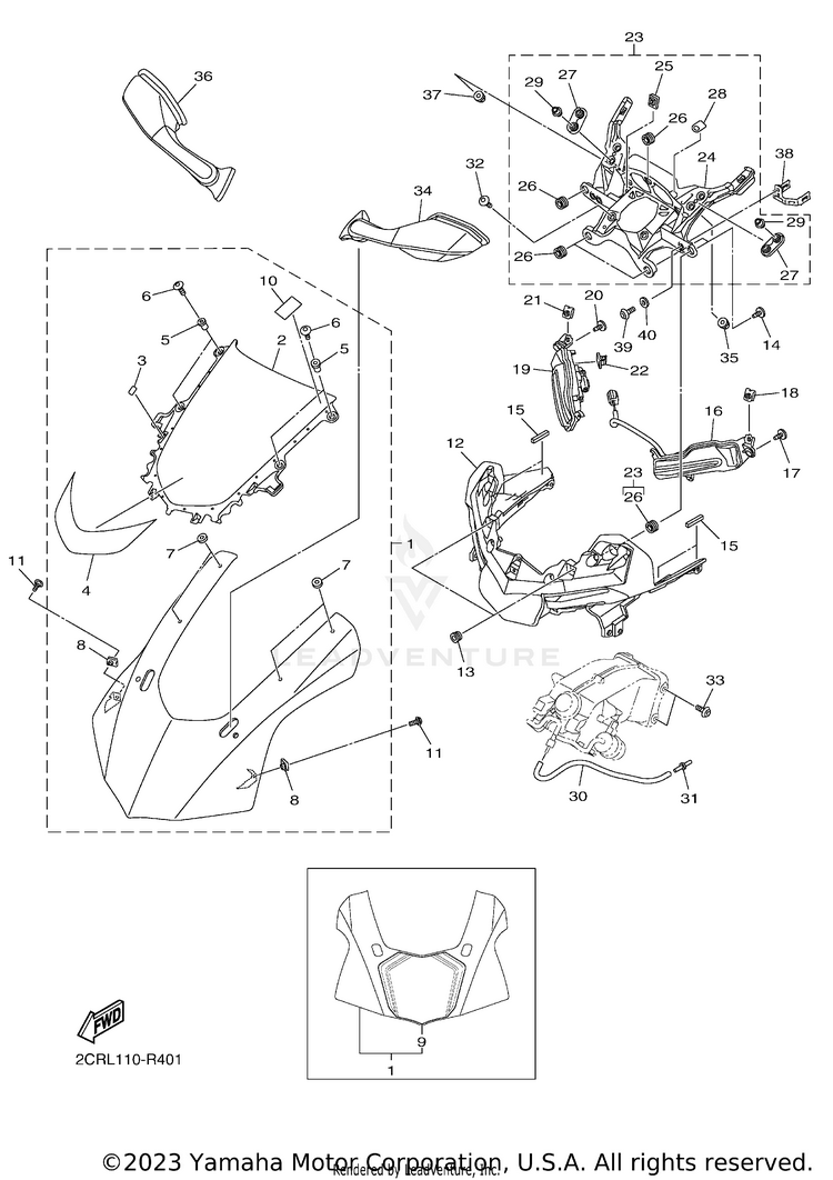 Cowling 1 YZFR1 60TH ANNIVERSA - YZFR1GCY - 2016 Schematic