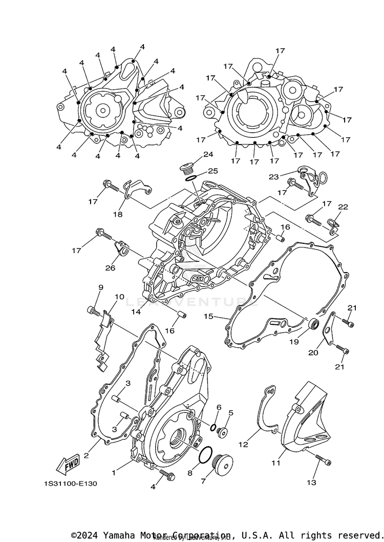 Crankcase Cover 1 RAPTOR 700 SPECIAL EDITION - YFM70RSEY - 2009 Schematic