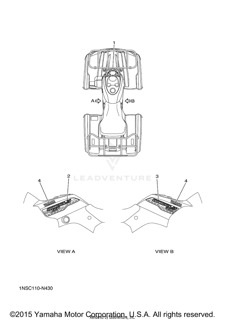 Graphics GRIZZLY 350 4WD - YFM350DEG - 2014 Schematic
