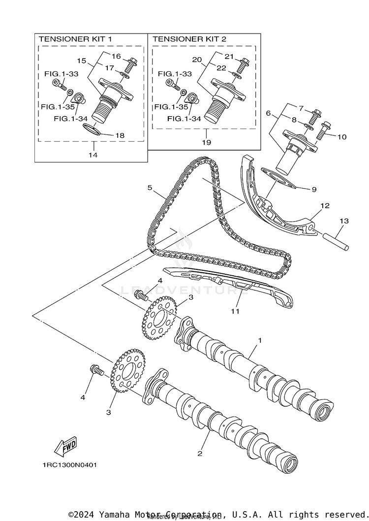 Camshaft Chain FJ09 CA - FJ09GCB - 2016 Schematic