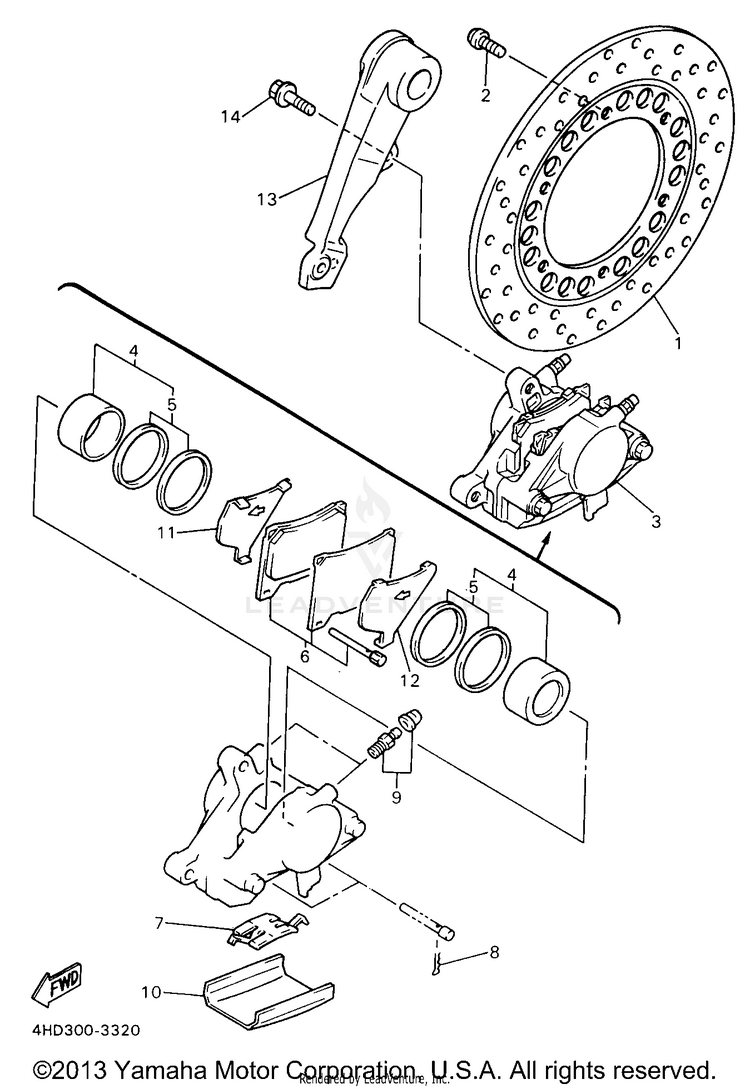 Rear Brake Caliper Schematic