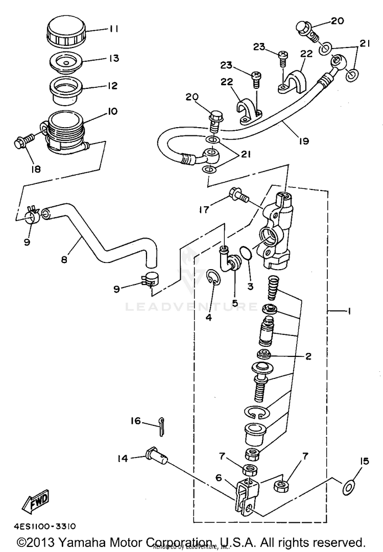 Rear Master Cylinder Schematic
