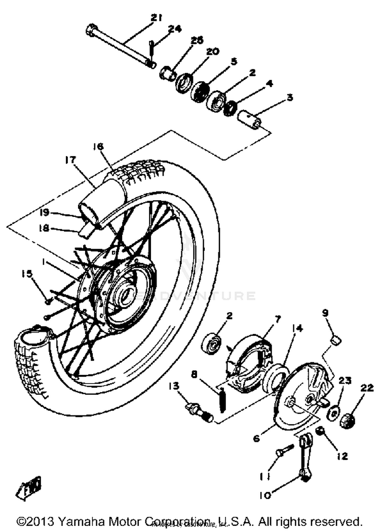 Front Wheel Mx100h - J - K Schematic