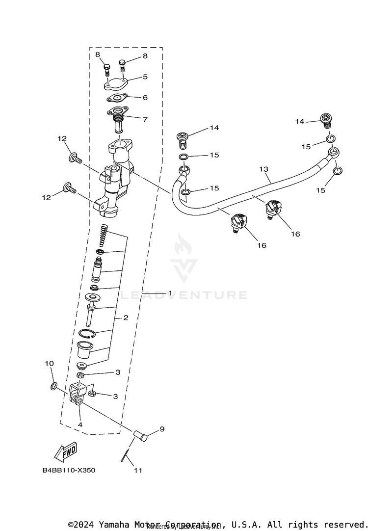 Rear Master Cylinder Schematic