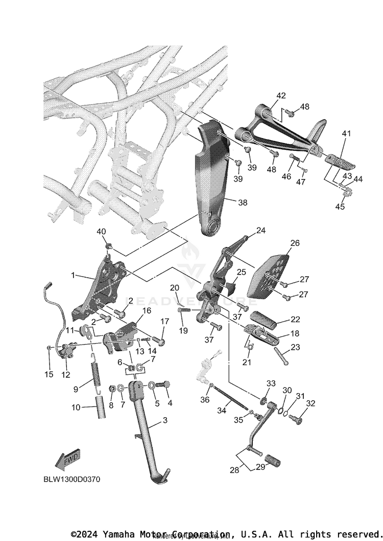 Stand & Footrest MT07 - MT07TCB - 2026 Schematic