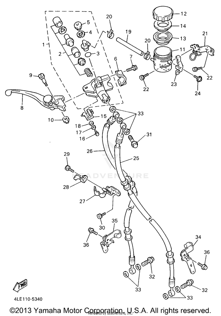 Front Master Cylinder Schematic