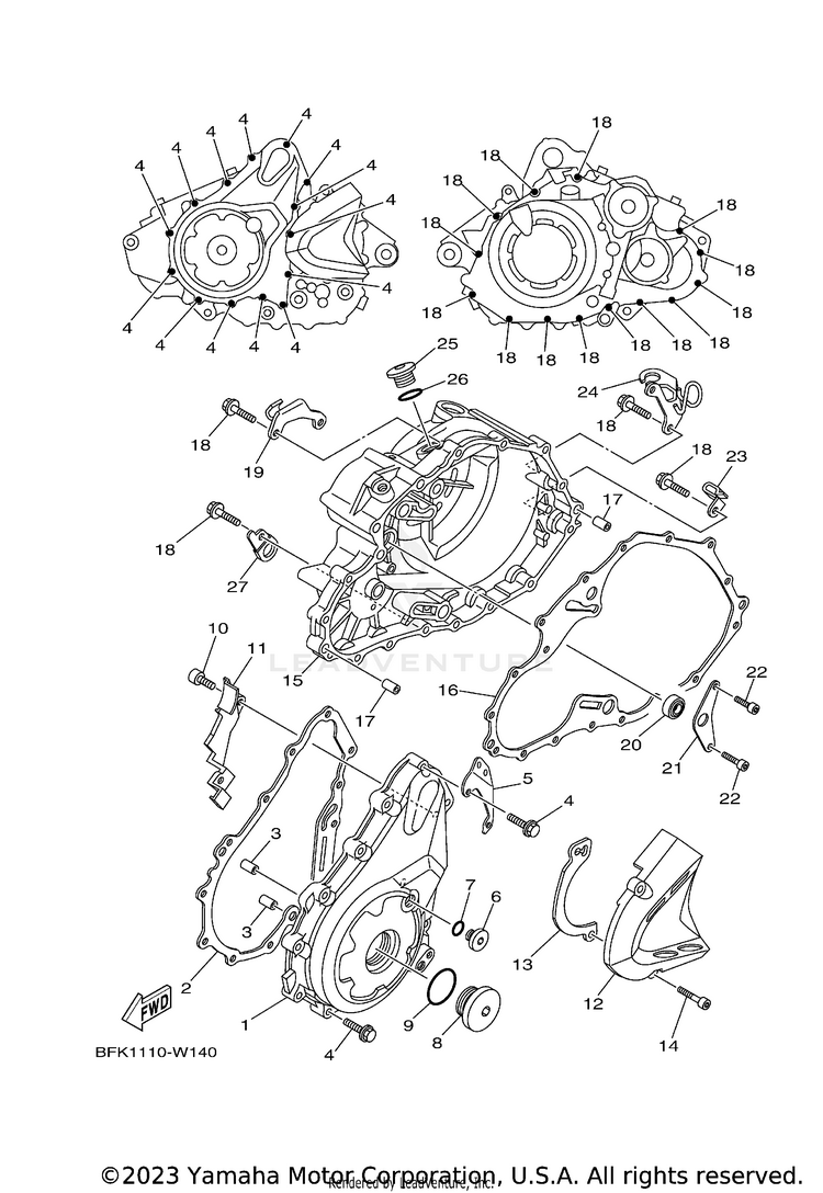 Crankcase Cover 1 RAPTOR 700R SE CAL - YFM70RCCRB - 2024 Schematic