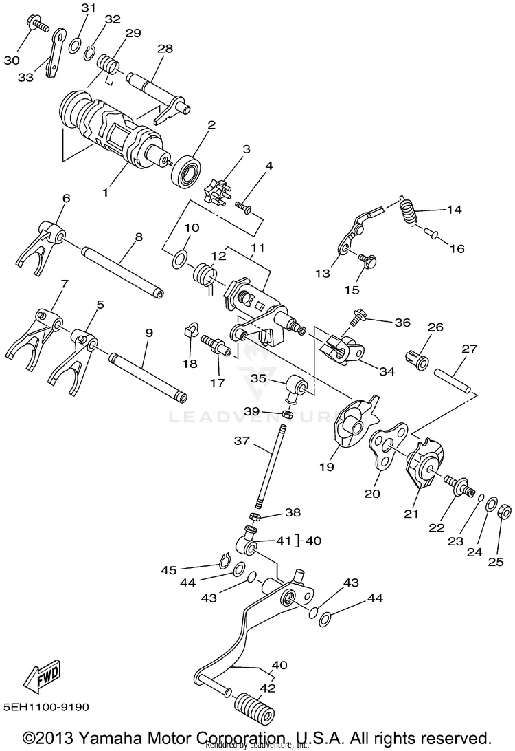 Shift Cam Fork BIG BEAR 400 4WD_REAL TREE XTRA - YFM400FHP - 2002 Schematic