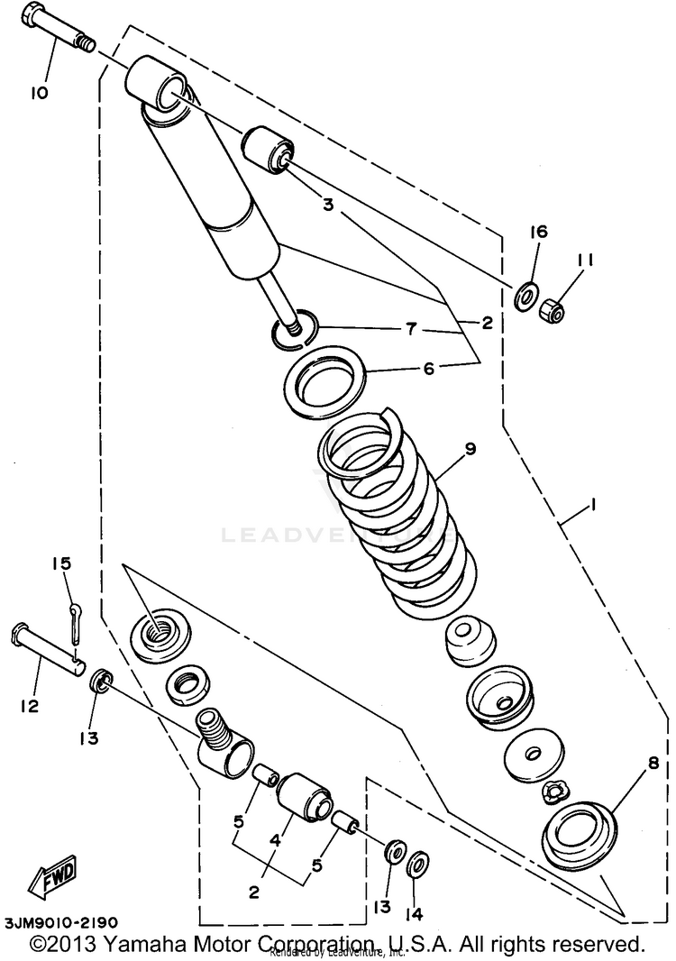 Rear Suspension BLASTER - YFS200G - 1995 Schematic