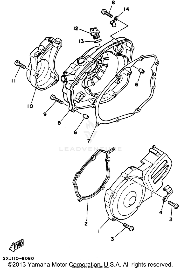 Crankcase Cover 1 BLASTER - YFS200F - 1994 Schematic