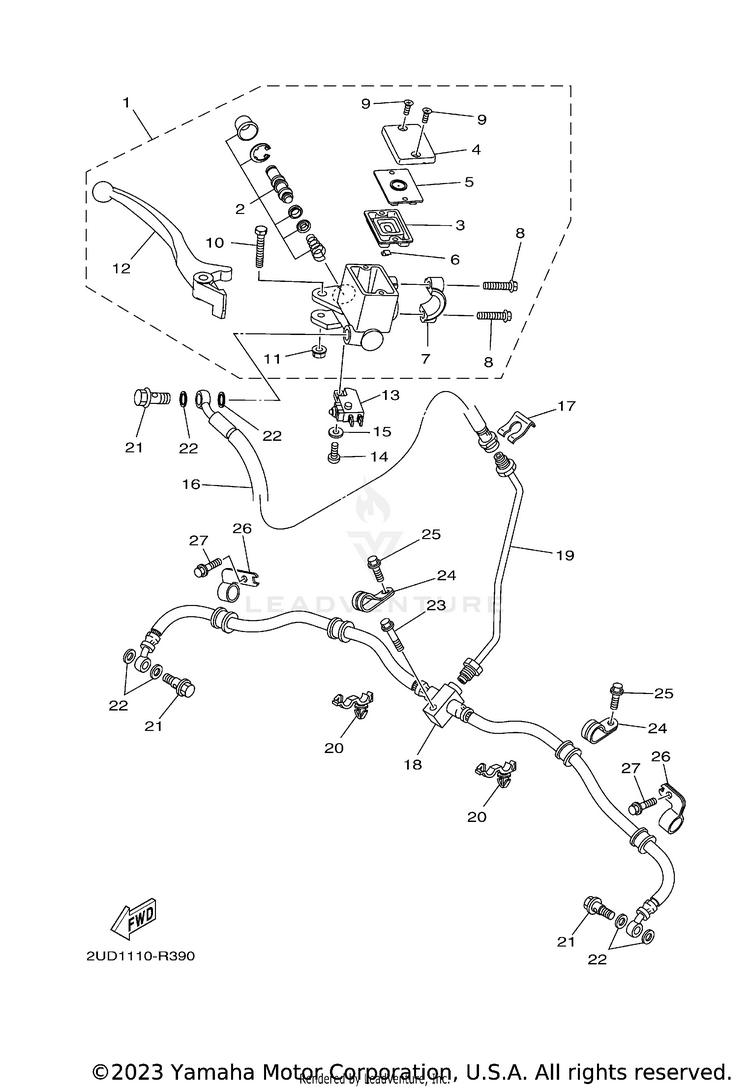Front Master Cylinder Schematic