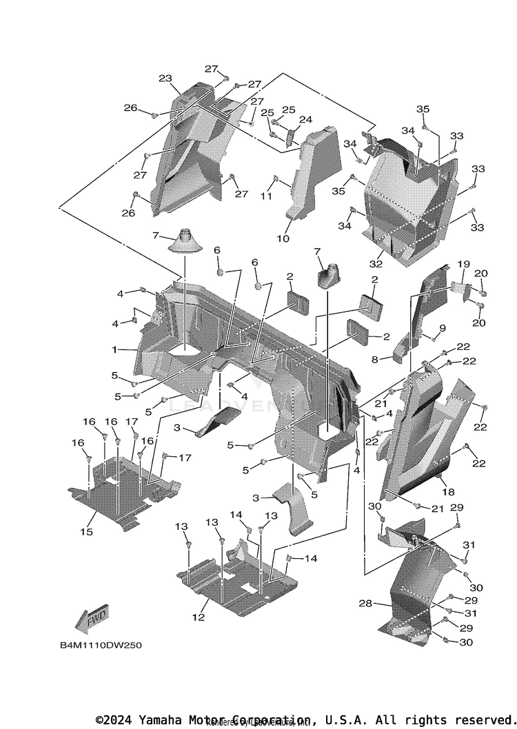 Side Cover 2 WOLVERINE RMAX 2 - YXE10WPAMS - 2021 Schematic