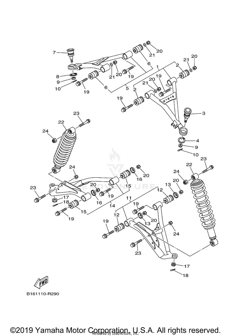 Front Suspension Wheel KODIAK 700 - YFM70KDXJG - 2018 Schematic