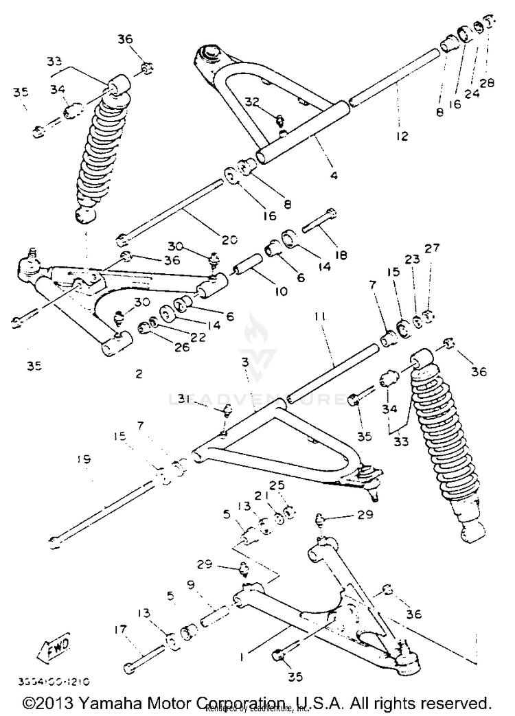 Front Suspension - Wheel BANSHEE - YFZ350E_MN - 1993 Schematic