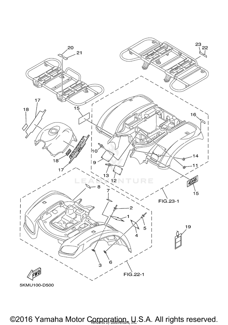 Emblem Label 1 GRIZZLY 660 - YFM66FAT - 2005 Schematic