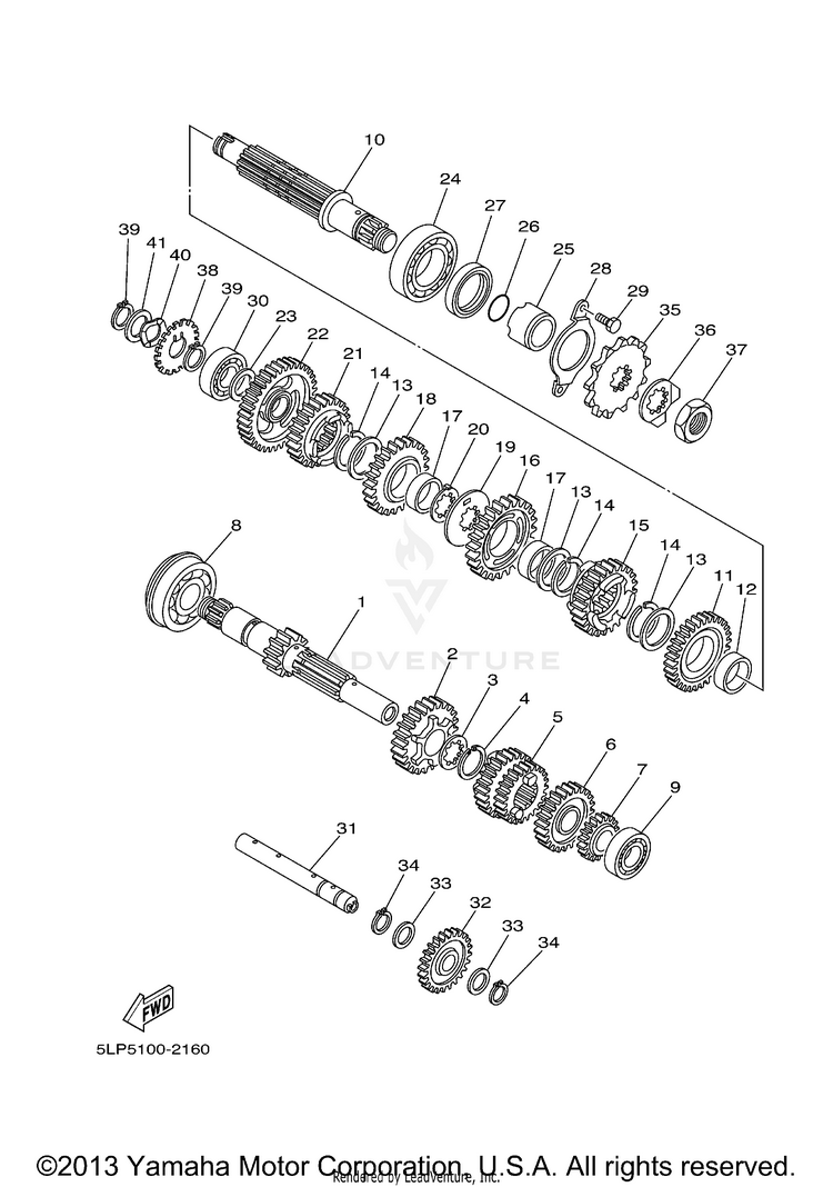 Transmission RAPTOR  660R - YFM660RR - 2003 Schematic