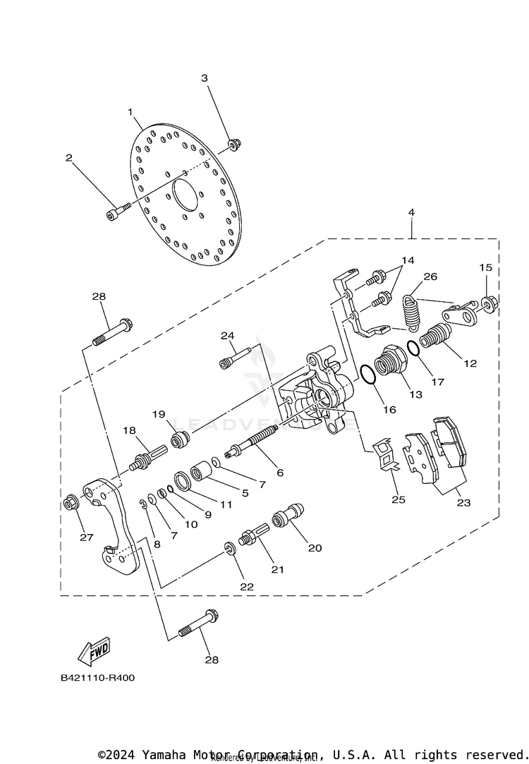 Rear Brake Caliper 2 Schematic