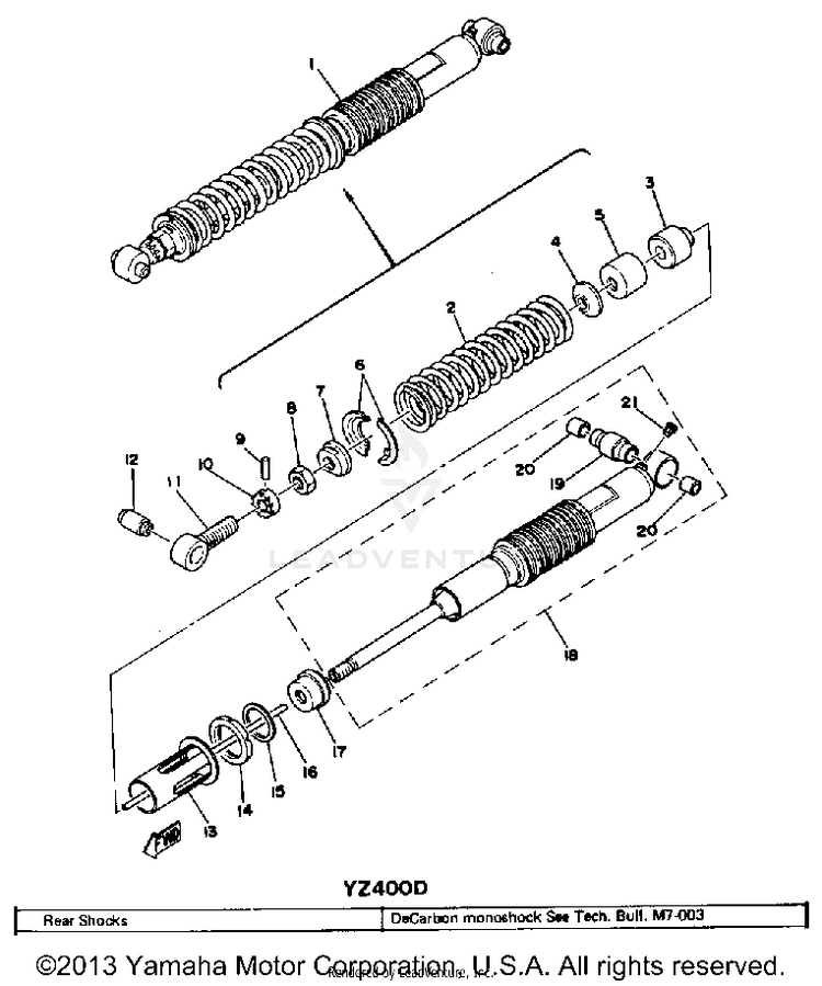 Rear Cushion Yz400d E Schematic