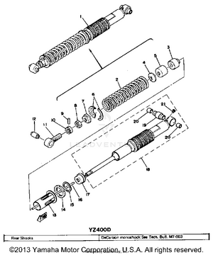 Rear Cushion Yz400d E Schematic