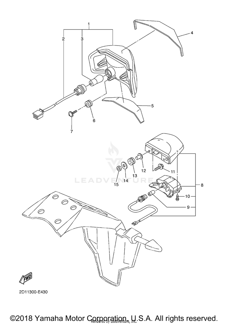 Taillight FZ1 - FZS10XCGY - 2008 Schematic