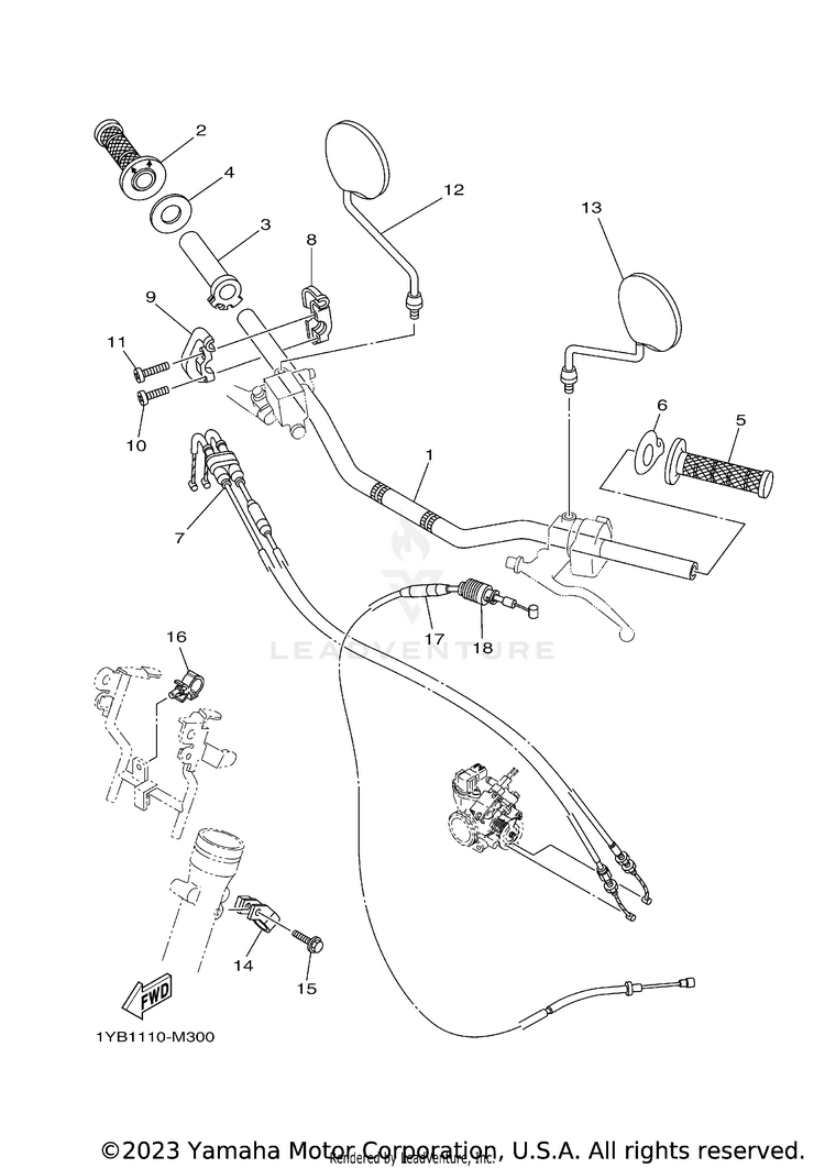 Steering Handle & Cable Schematic